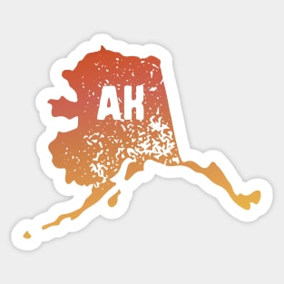 US state pride: Stamp map of Alaska (AK letters cut out) Sticker